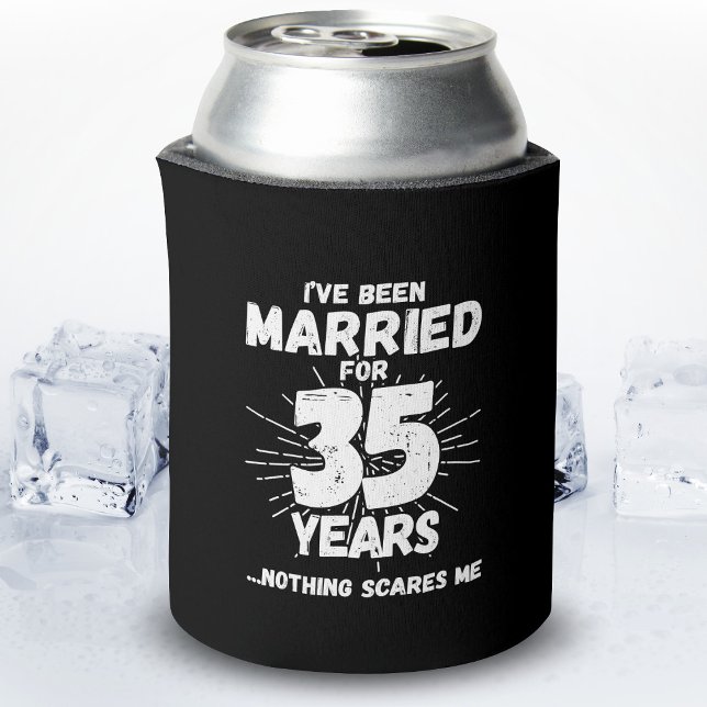 Couples Married 35 Years Funny 35th Anniversary Can Cooler (Creator Uploaded)