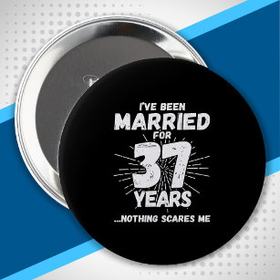 Couples Married 37 Years Funny 37th Anniversary 10 Cm Round Badge