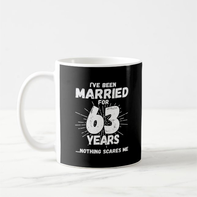 Couples Married 63 Years Funny 63rd Anniversary Coffee Mug (Left)