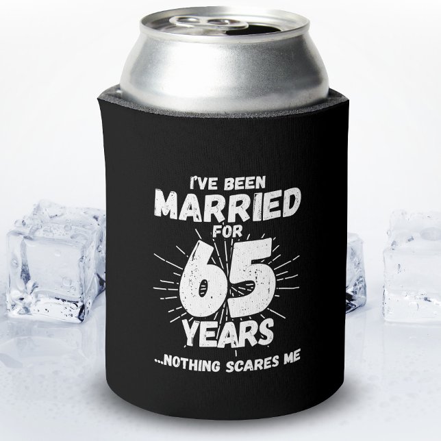 Couples Married 65 Years Funny 65th Anniversary Can Cooler (Creator Uploaded)