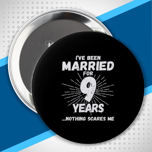 Couples Married 9 Years Funny 9th Anniversary 10 Cm Round Badge (Creator Uploaded)