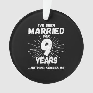 Couples Married 9 Years Funny 9th Anniversary Ornament