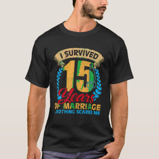 Couples Married for 15 years Funny 15th wedding an T-Shirt