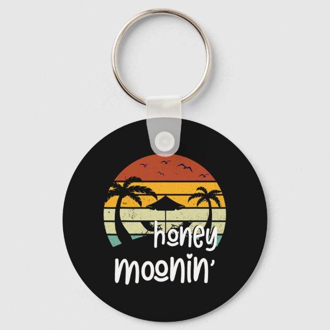 Couples Married Matching Honey Mooning Honeymoon V Key Ring (Front)