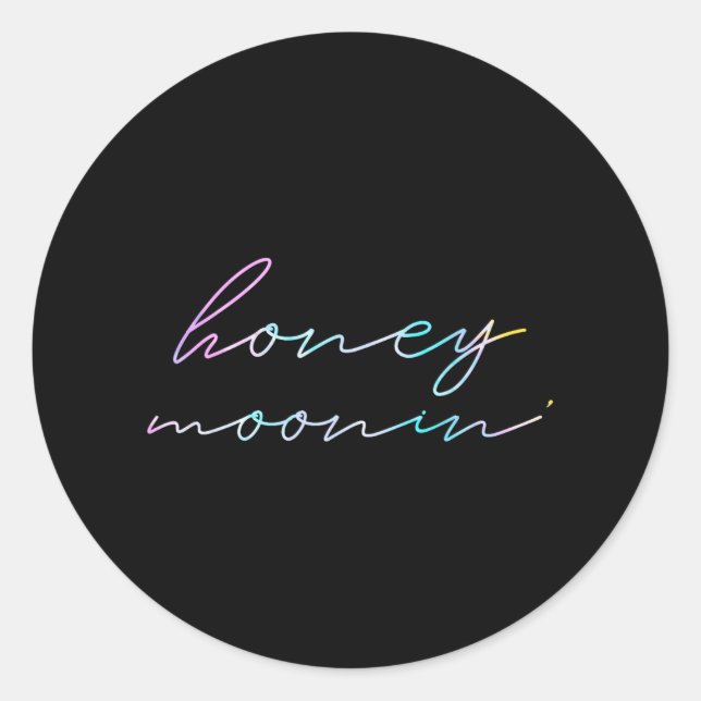 Couples Married Matching Honeymoon Vacation Honey  Classic Round Sticker (Front)