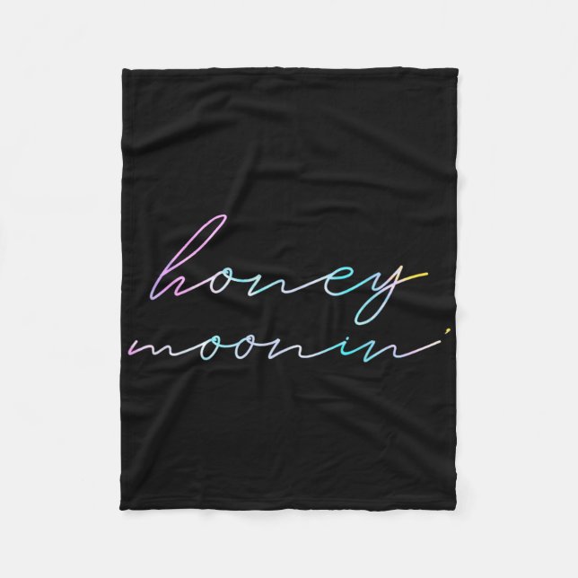 Couples Married Matching Honeymoon Vacation Honey  Fleece Blanket (Front)