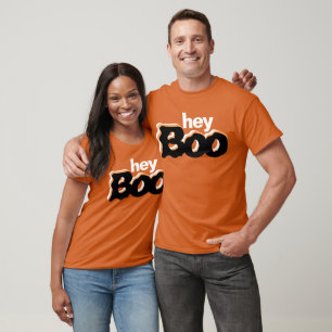 Couples Matching Hey Boo Halloween Costume T-Shirt