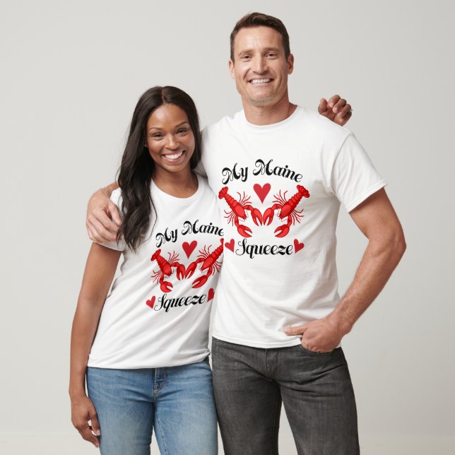 Couples Matching Lobsters My Maine Squeeze T-Shirt (Unisex)