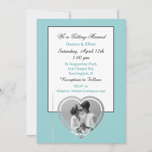 Couple's Minimalist Photo Elegant Wedding Invitati Invitation (Front)