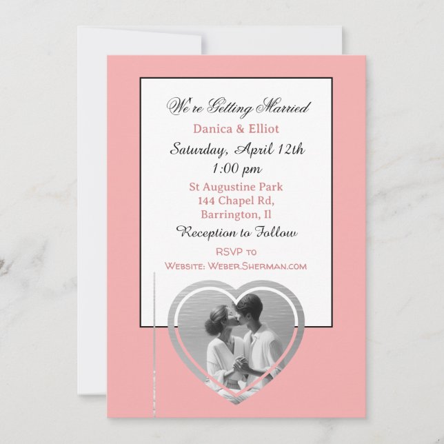 Couple's Minimalist Photo Elegant Wedding Invitati Invitation (Front)