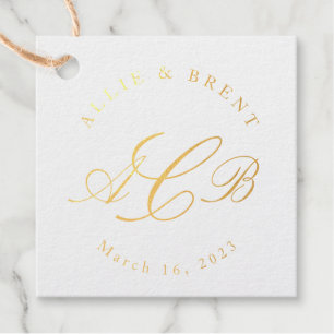 Couple's Monogram and Date Wedding Favour  Tags
