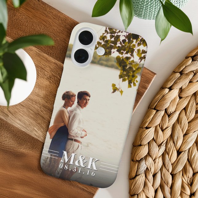 Couples Monogram Custom Photo Case-Mate iPhone Case (Creator Uploaded)