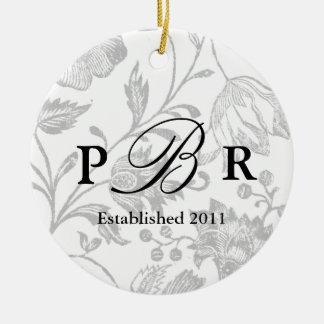 Couple's Monogram Ornament Grey