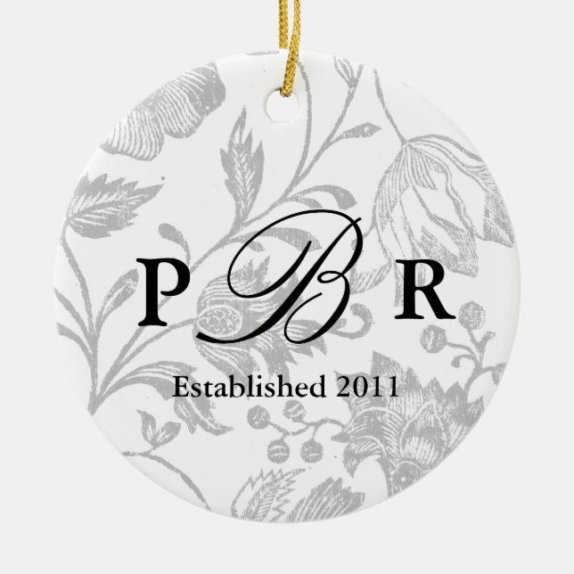 Couple's Monogram Ornament Grey (Front)