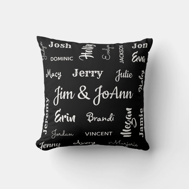 Couples Name w/Children & Grandchildren Names Cushion (Front)