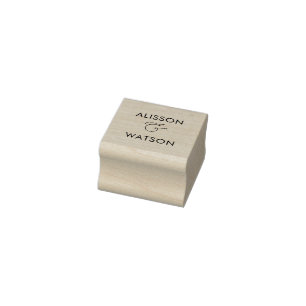 Couples Names and Ampersand  Rubber Stamp