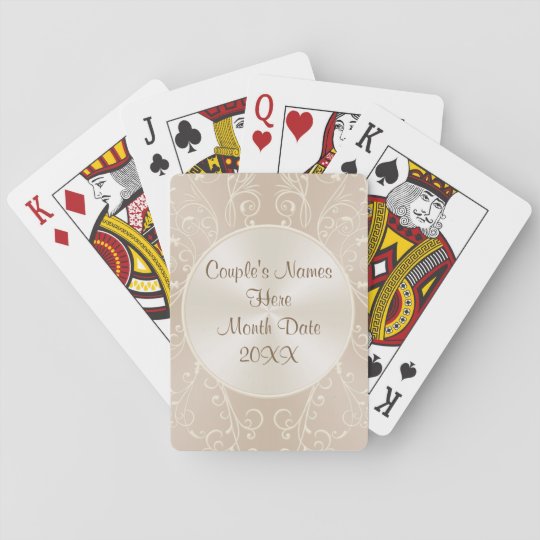 Couple S Names And Date Anniversary Wedding Playing Cards Zazzle Co Uk