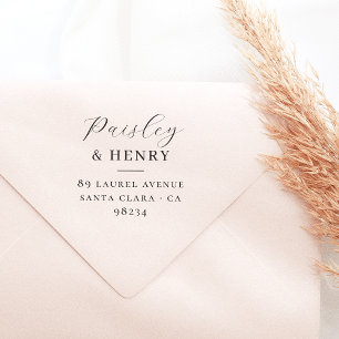Couples Names Chic Wedding Return Address Rubber Stamp