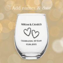Couple's Names Heart 30th Wedding Anniversary Gift