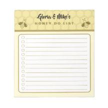 Couples Names Mini Honey Do List Notepad