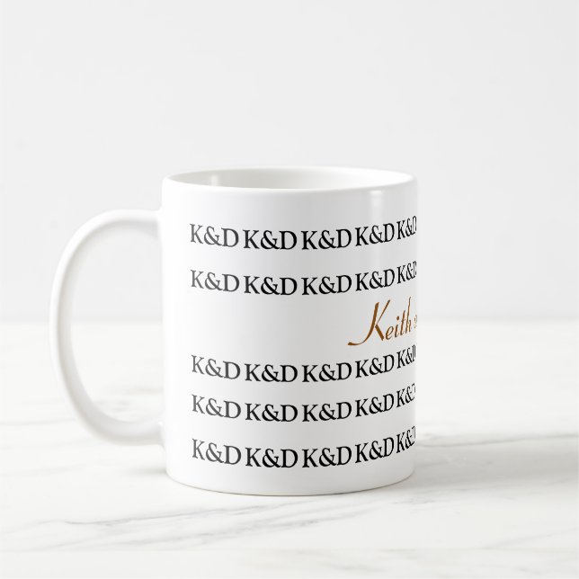 Couple's names personalised coffee mug (Left)