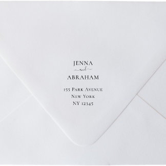 Couples Names Return Address Rubber Stamp