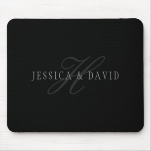 Couples Names & Surname Monogram Mouse Mat