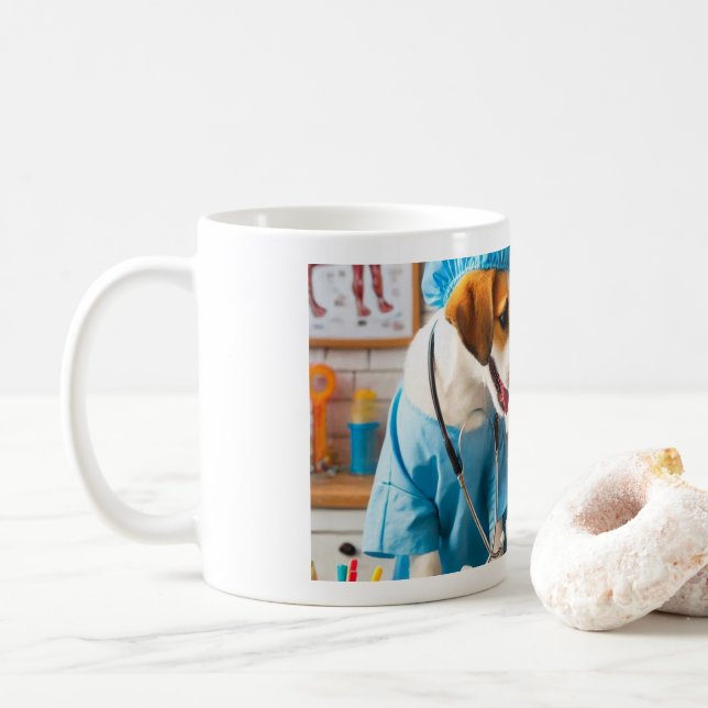 Couples of Medical Dogs on Love Day Coffee Mug (With Donut)