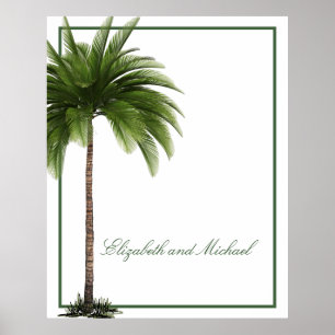 Couples Palm Tree Tropical Elegant Personal Poster