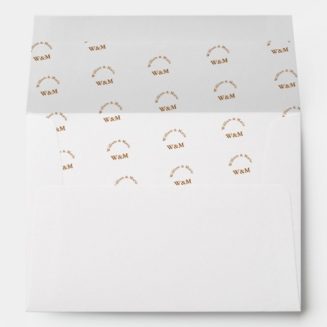 couples pattern of names - mr. mrs. monogram envelopes (Back (Bottom))