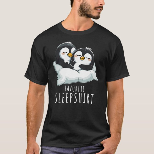 Couples Penguin Pajama Favourite Sleepshirt Pengui T-Shirt (Front)
