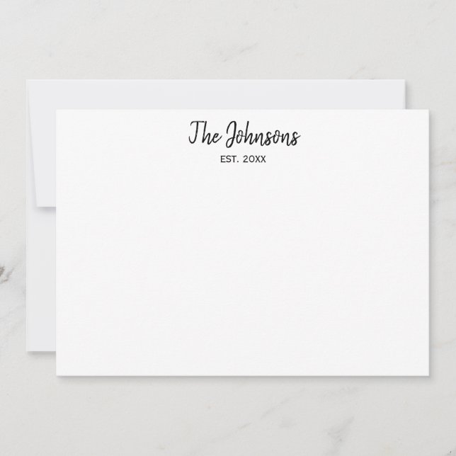 Couples Personalised Black Marker Calligraphy Card (Front)