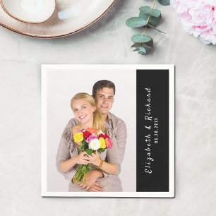 Couples Personalised Photo Name Template Napkin