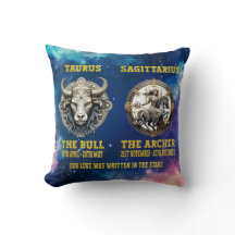 Couples Personalised Zodiac Star Sign Cushion