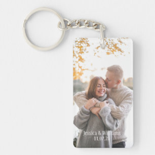 Couples Personalized Photo Names And Date Key Ring