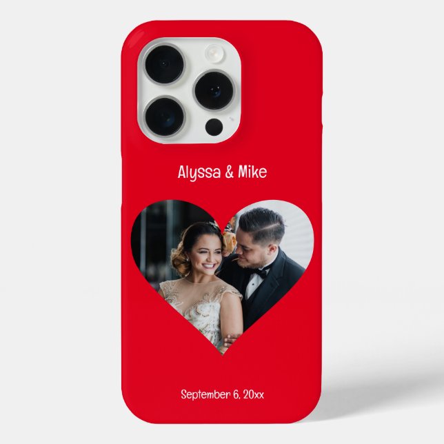 Couples Photo in Heart Personalised Honeymoon Case-Mate iPhone Case (Back)