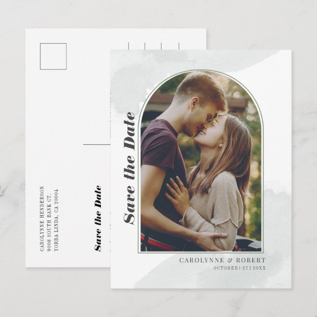 Couples Photo Save the Date Announcement Postcard (Front/Back)