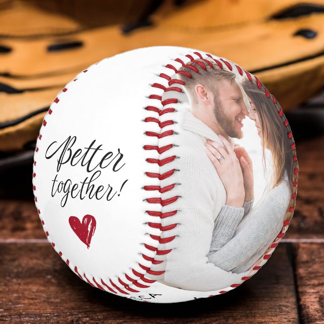 Couples Photo Script Better Together Valentine Baseball (Couples Photo Script Better Together Valentine Baseball)