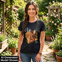 Couples Photo Us Est Established Date Black White Tri-Blend Shirt