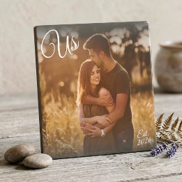Couples Photo Us Est Established Date Keepsake Plaque