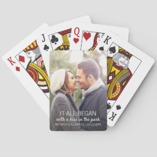 Couples Photo Where It All Began Personalised Playing Cards