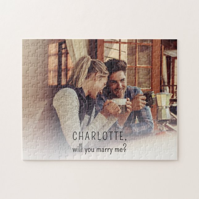 Couple's Photo Will You Marry Me Jigsaw Puzzle (Horizontal)