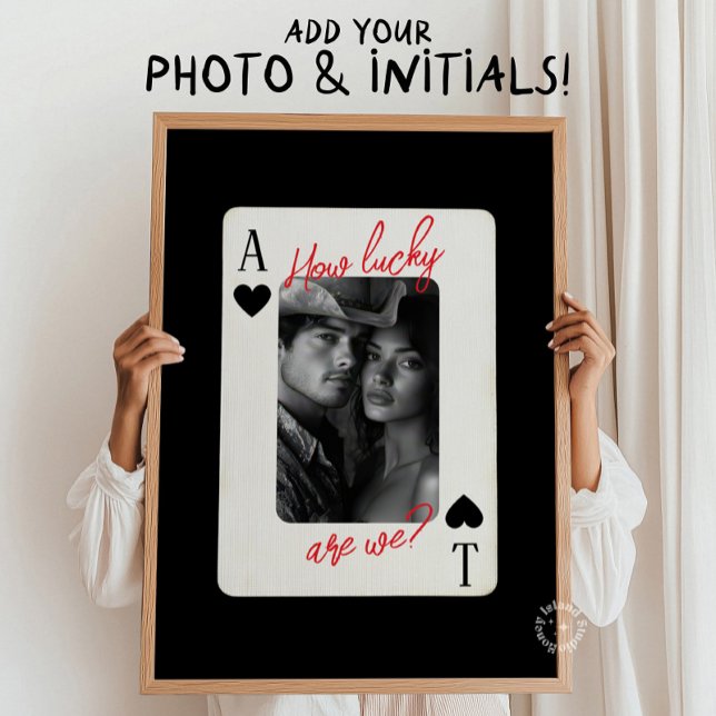 Couples Poker Playing Card How Lucky Are We Poster (Creator Uploaded)