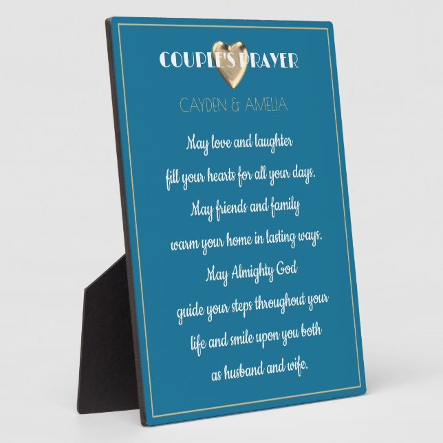 Couple's Prayer wedding gift  Plaque (Side)