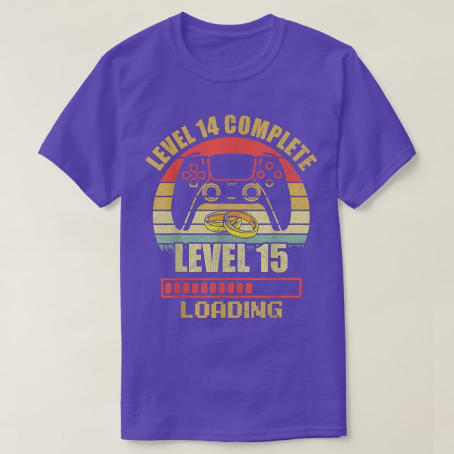 Couples s For Him Level 14 Complete Wedding Annive T-Shirt (Design Front)