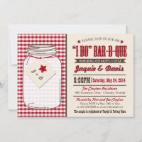 Couples Shower BBQ Invitation in Mason Jar "I DO"