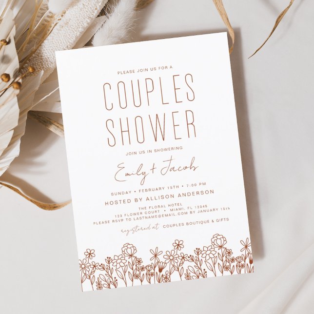 Couples Shower Boho Wildflower Elegant Bloom Invitation (Creator Uploaded)