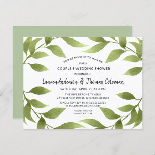 Couple's Shower Botanical Watercolor Willows Invitation