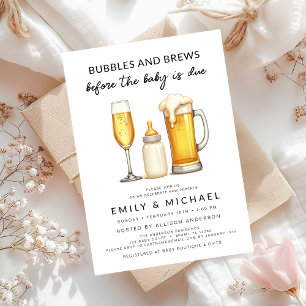 Couples Shower Bubbles & Brews Before Baby is Due Invitation