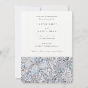Couples Shower Classic Golden Lily Elegant Pastel Invitation